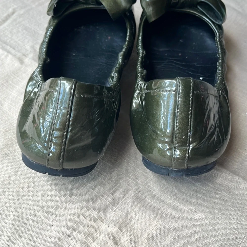 Prada Green Flats with Bow Detail - Picture 6 of 11